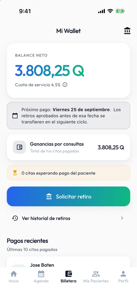 Billetera del profesional