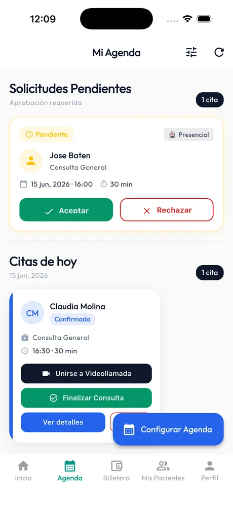Agenda del profesional