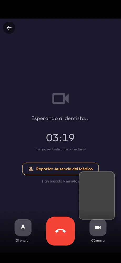 Videollamada de telemedicina en la app